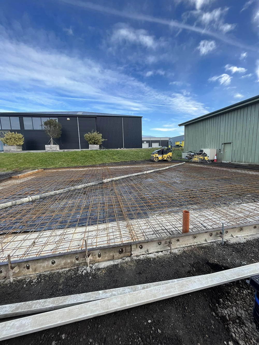 Wire frame of a concrete base